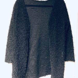 Black Fuzzy Cardigan (Fits like a Medium)